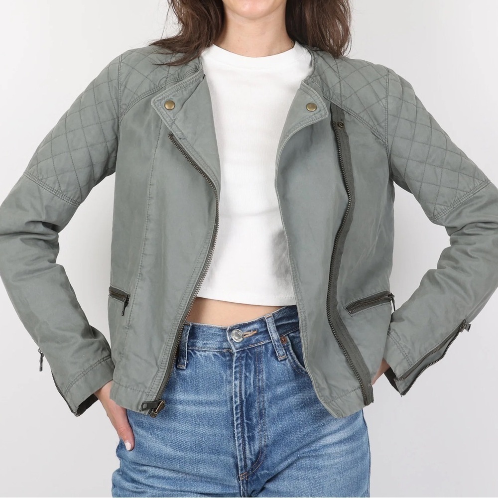 GAP Gray Cotton Bomber Jacket